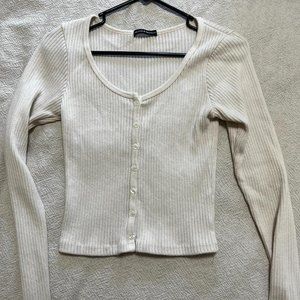 Brandy Melville Women's White and Cream Shirt